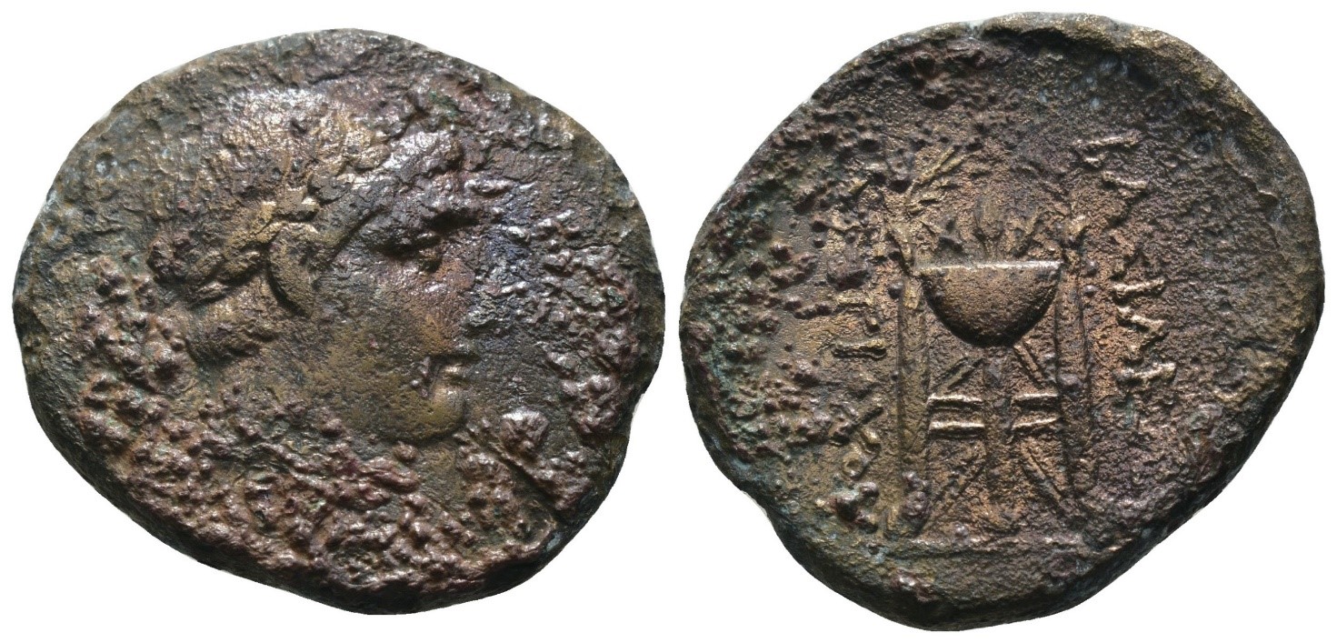7568 Seleukid Antiochos II AE