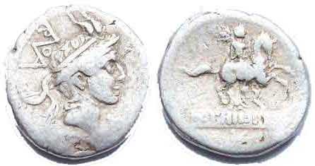 1244 Rome Republic L.M.Philippus Denarius AR