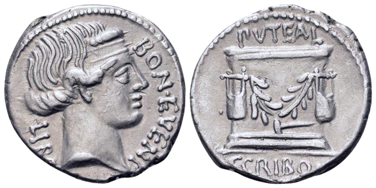 6538 L. Scribonius Libo Republica Romana Denarius AR