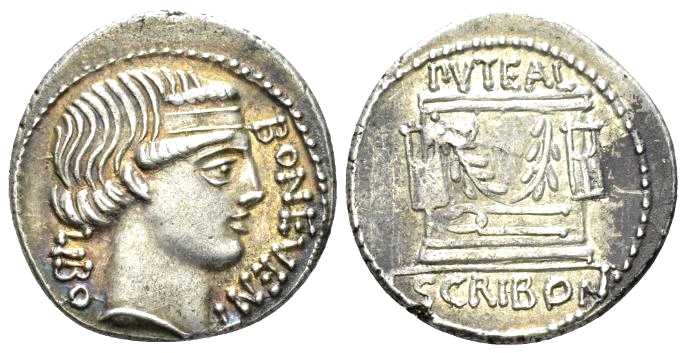 6551 L. Scribonius Libo Republica Romana Denarius AR
