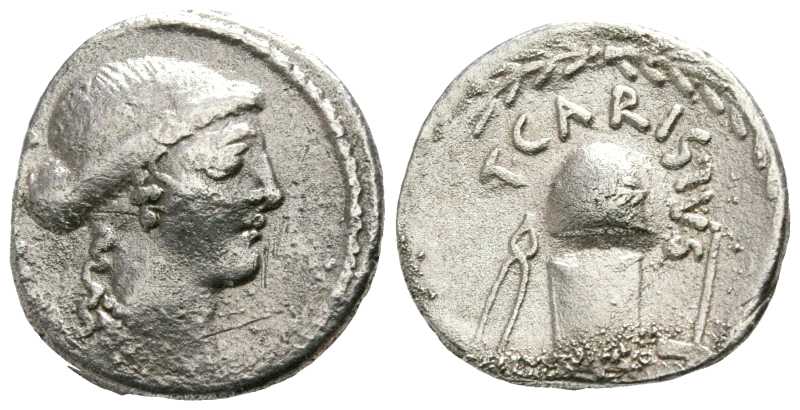 6699 T. Carisius Republica Romana Denarius AR