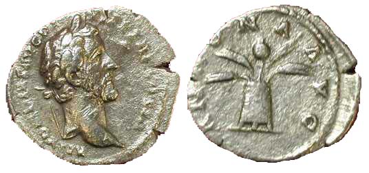 1859 Roma Antoninus Pius Denarius AR