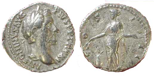 1860 Roma Antoninus Pius Denarius AR