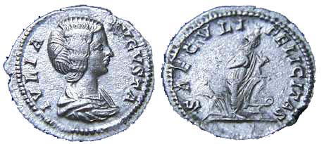 1560 Rome Julia Domna Rome Denarius AR