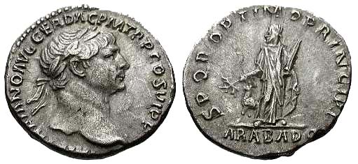 1243 Rome Trajan Denarius AR