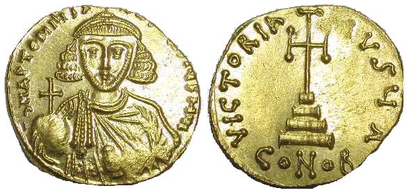 671 Byzantium Anastasius II Solidus AV