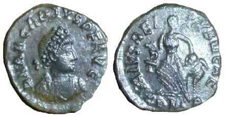 1307 Constantinopolis Imperium Byaznatinum Arcadius AE