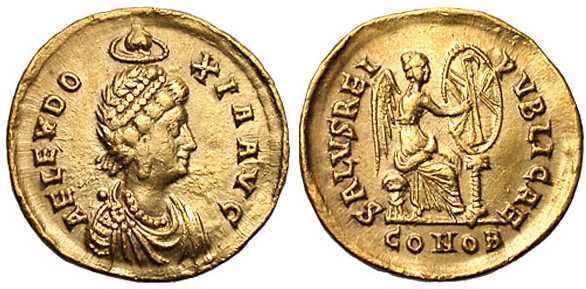 2052 Eudoxia Constantinopolis Imperium Byzantinum Solidus AV