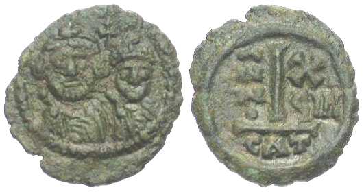 2511 Heraclius Catania 10 Nummi AE
