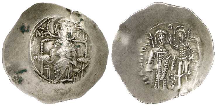 3889 Isaacius II 1st Reign Constantinopolis Aspron Trachy EL