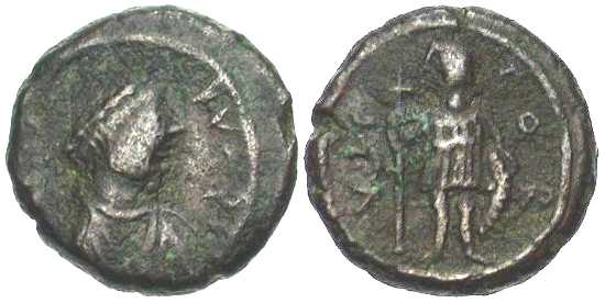 2195 Iustinus I Cherson Imperium Byzantinum 5 Nummi AE