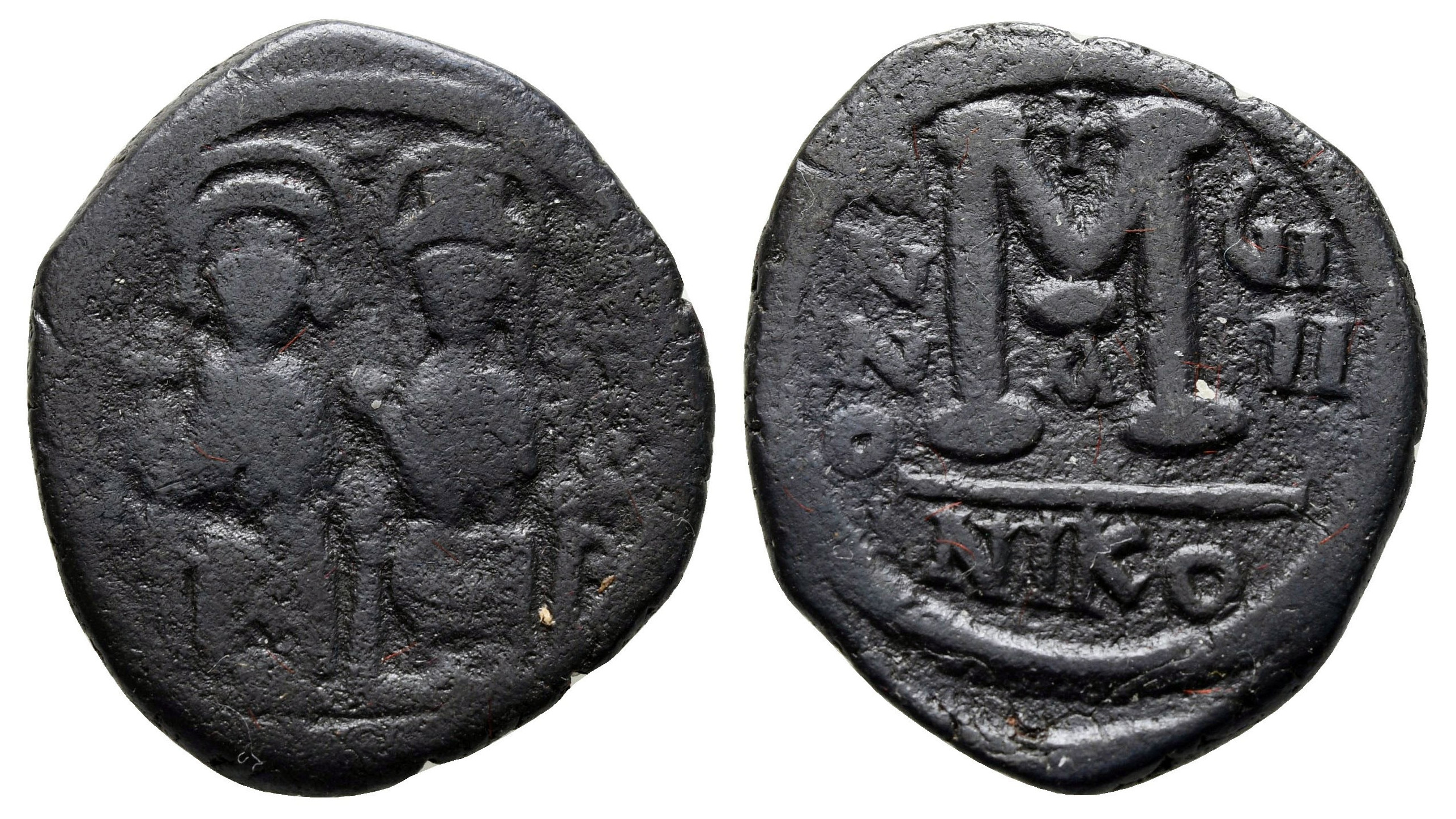 7311 Iustinus II Nicomedia Follis AE
