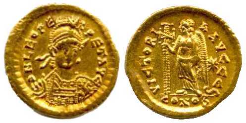 940 Byzantium Leo I Solidus AV