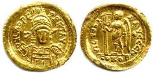 949 Byzantium Leo I Solidus AV