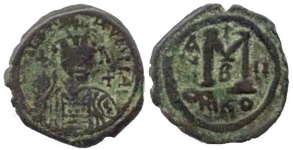674 Mauricius Tiberius Nicomedia Follis AE