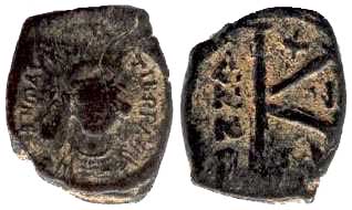 675 Mauricius Tiberius Constantinopolis 20 Nummi AE