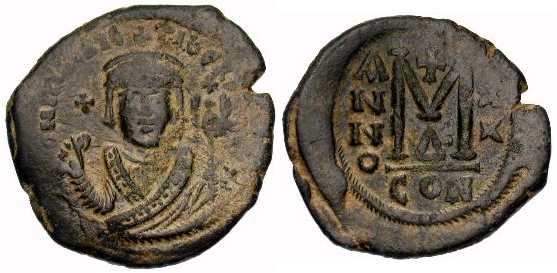 2199 Mauricius Tiberius Constantinopolis Follis AE