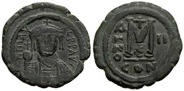 2904 Maurice Tiberius Constantinopolis Follis AE