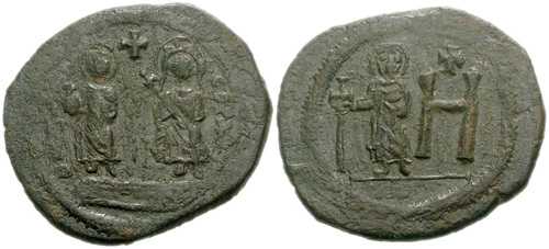 3328 Maurice Tiberius Imperium Byzantinum Cherson 8 Pentanummi AE