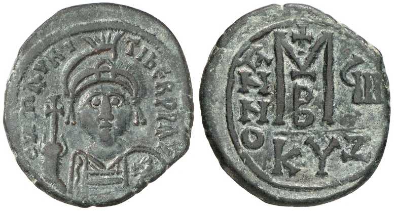 3465 Mauricius Tiberius Cyzicus Follis AE