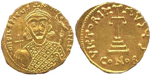 2217 Philippicus Bardanes Constantinopolis Imperium Byzantinum Solidus AV