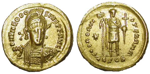 1774 Byzantium Theodosius II Solidus AV