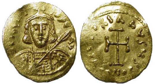 439 Byzantium Tiberius III Tremissis AV