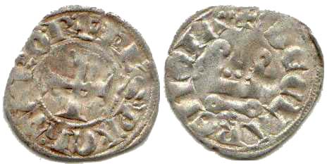 914 Philip of Taranto Achaea Clarncia Denier BL