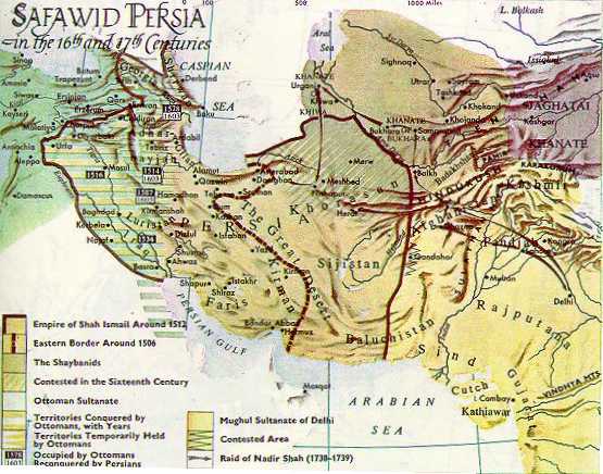 1512-1739 AD Safawid Persia Map