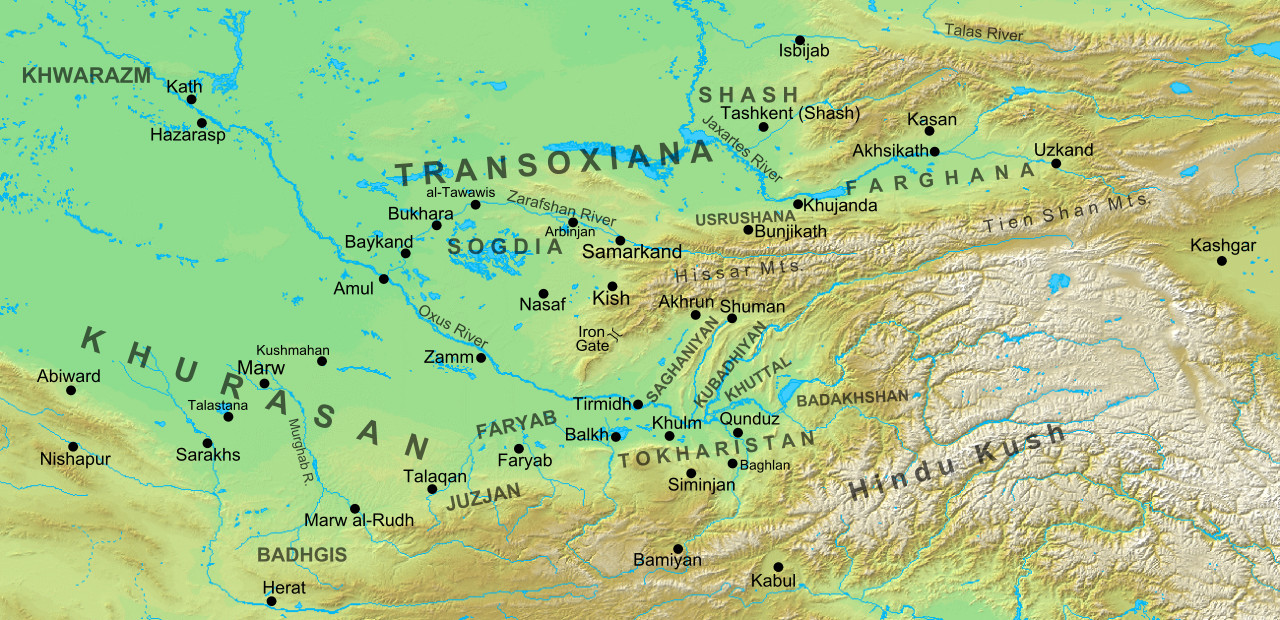 Samanid Khwarizm Chorasan Transoxiana Map