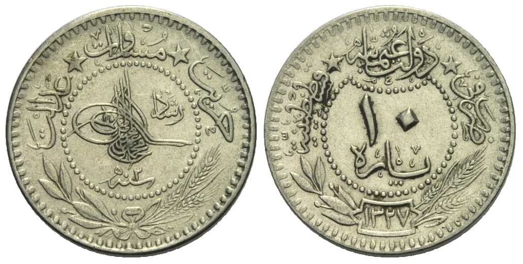 4941 Mehmed  V Reşad Kostantiniye 10 Pa Ni