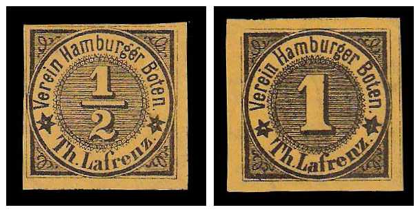 1863 Germany Private Mail Hamburg Mi A 12/13