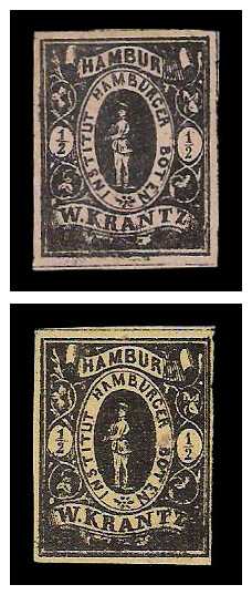 1863 Germany Private Mail Hamburg Mi A 6/7 collection 01