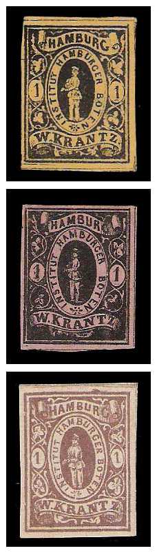 1863 Germany Private Mail Hamburg Mi A 6/7 collection 02
