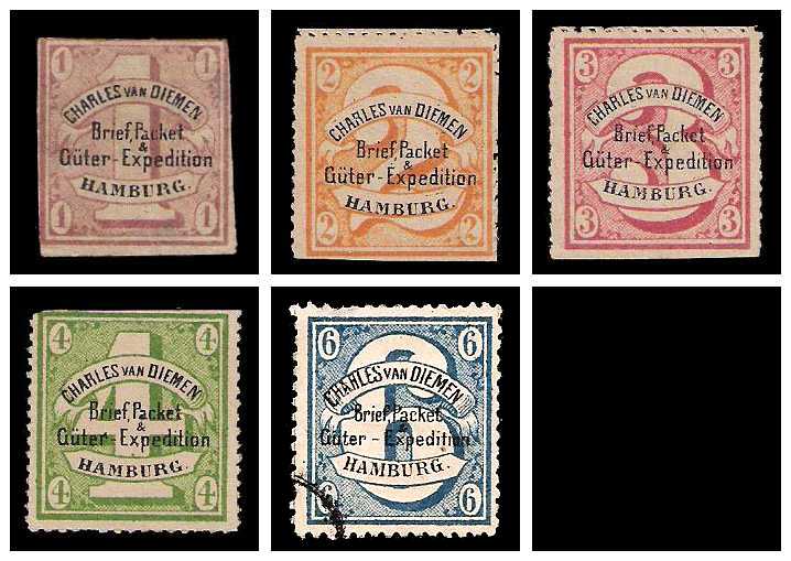 1864 Germany Private Mail Hamburg Mi B 1/6