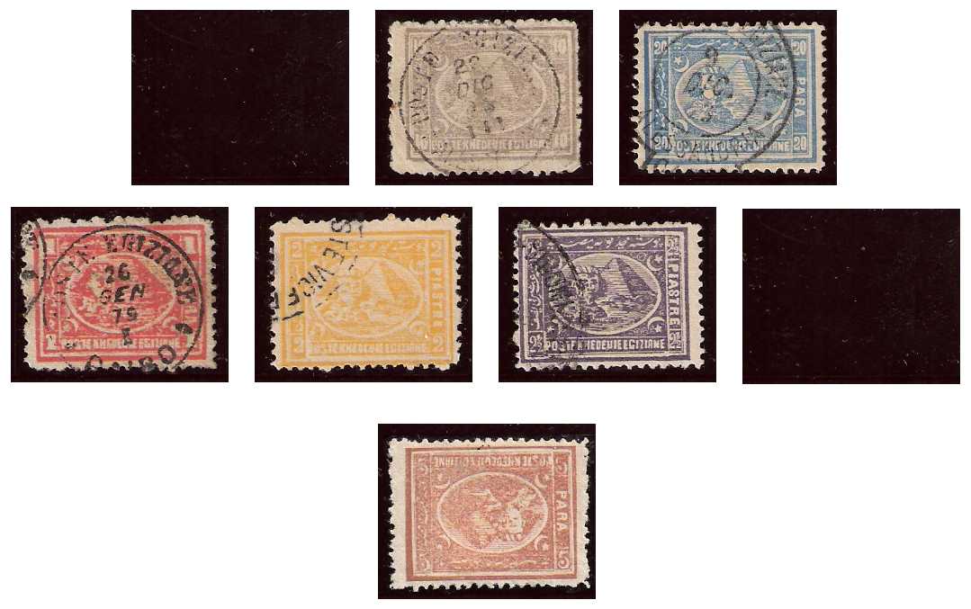 1872/1875 Egypt, Mi 14/20