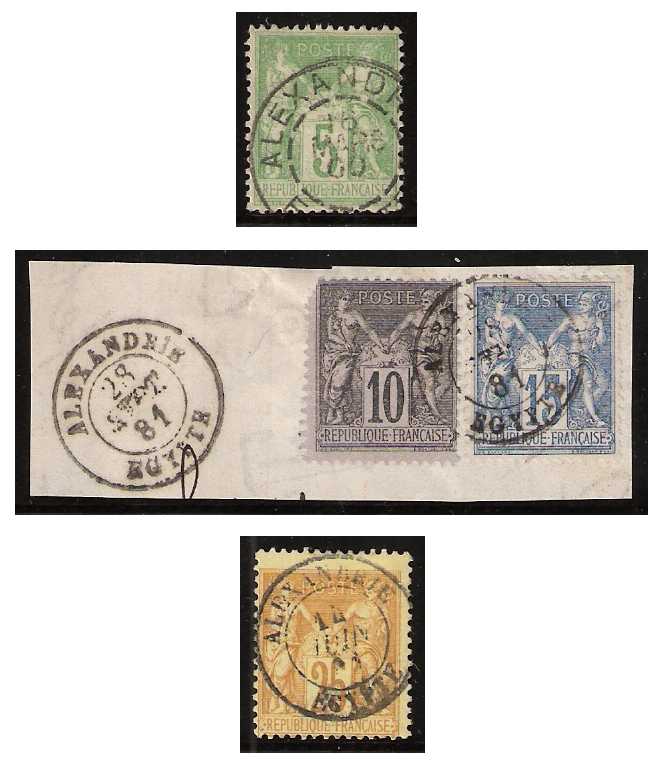 6.1876/1.4.1900 Alexandrie Bureaux Francais