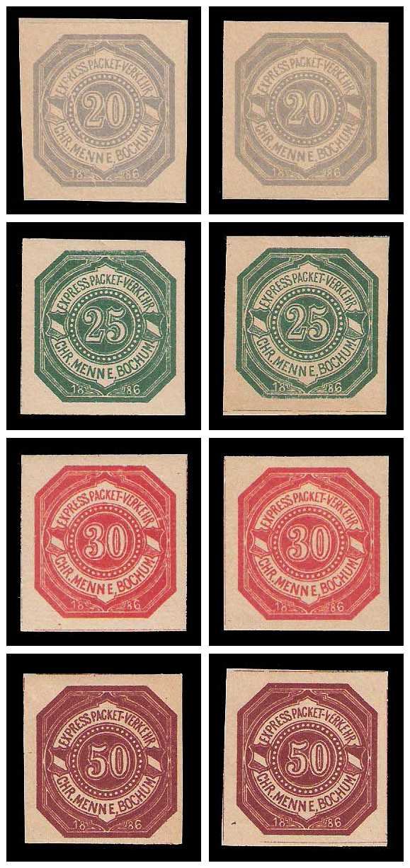 5.1886 Germany Private Mail Bochum Mi A 1/4 collection 01