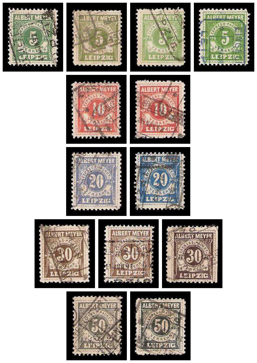 5.1886 Germany Private Mail Leipzig Mi A 1/5 collection 01
