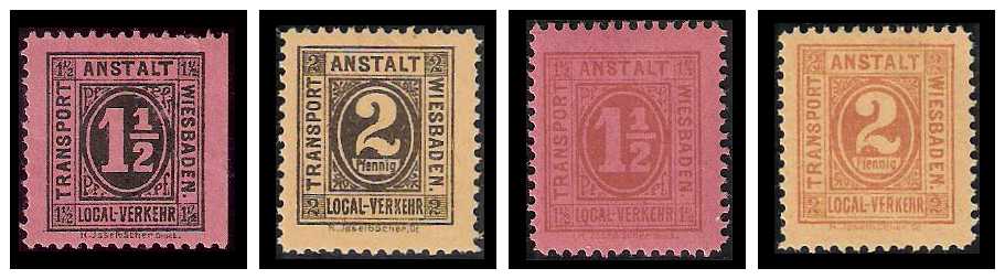 9./10.1886 Germany Private Mail Wiesbaden Mi 1/4