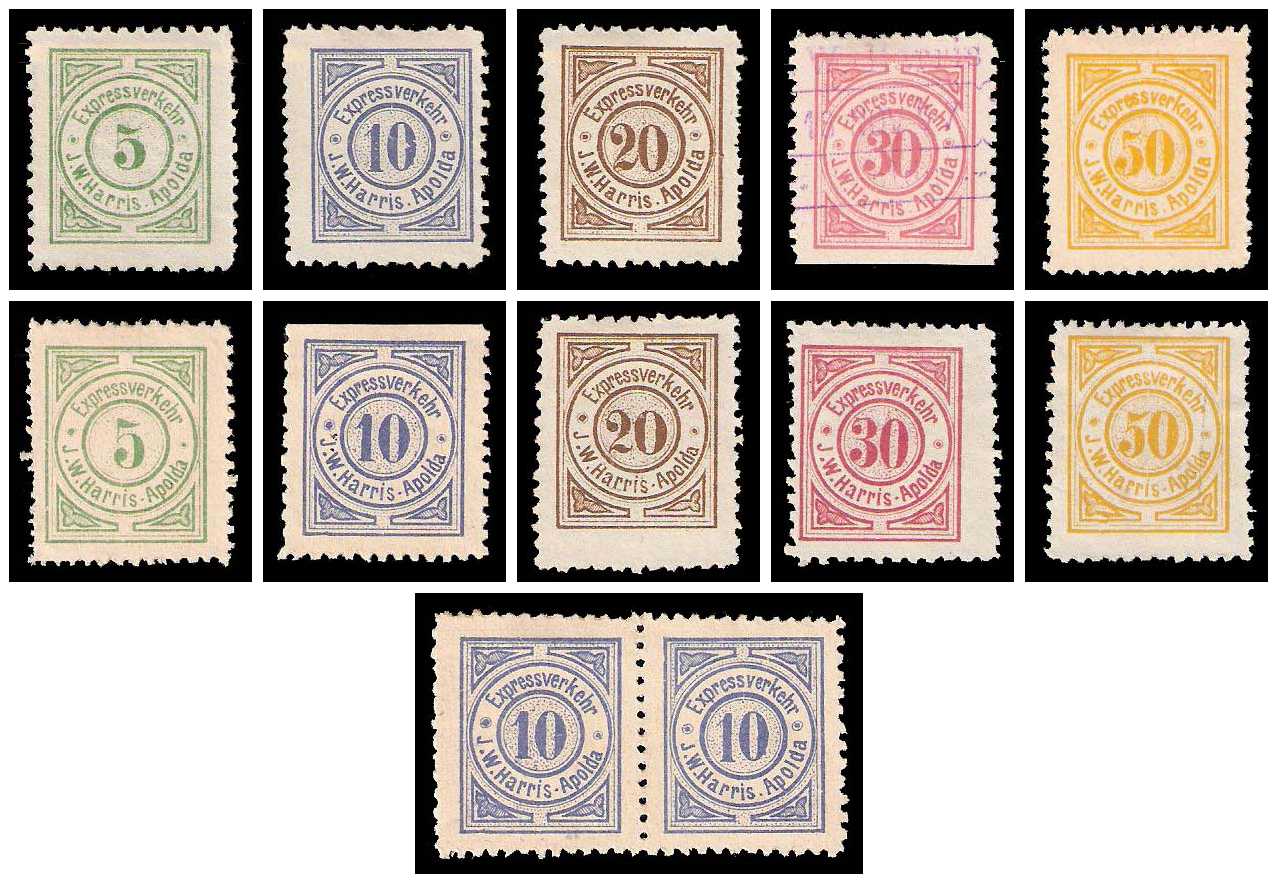 1.9.1886 Germany Private Mail Apolda Mi A 1/5
