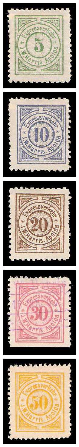 1.9.1886 Germany Private Mail Apolda Mi A 1/5 collection 01