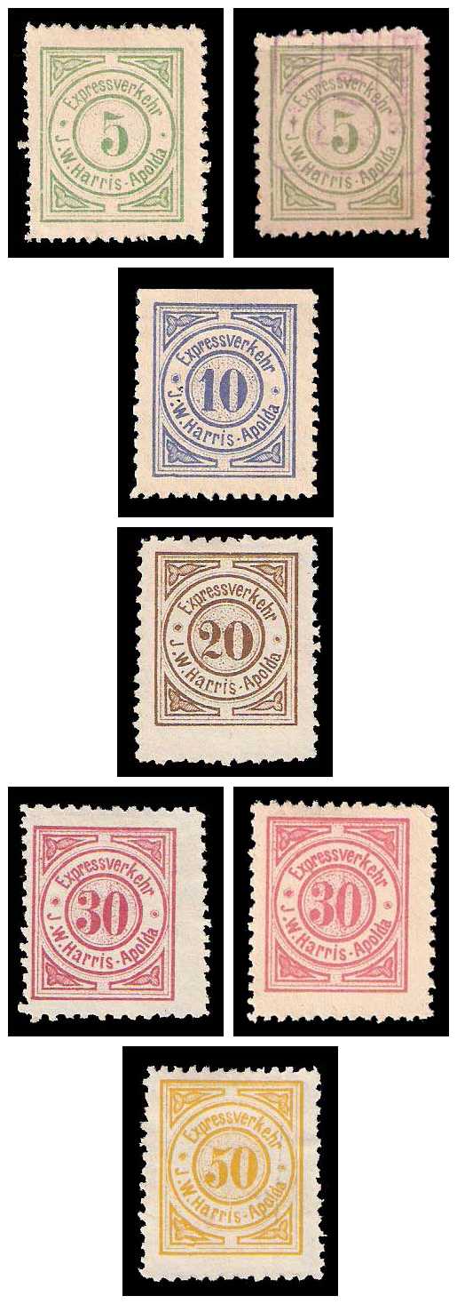 1.9.1886 Germany Private Mail Apolda Mi A 1/5 collection 02