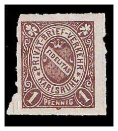 10.1886 Germany Private Mail Karlsruhe Mi A 1/6 collection 02