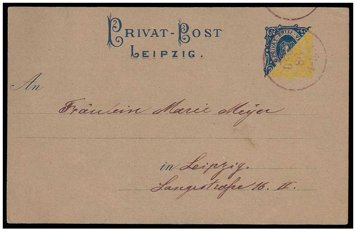 11.1886 Germany Private Mail Leipzig Mü C P1