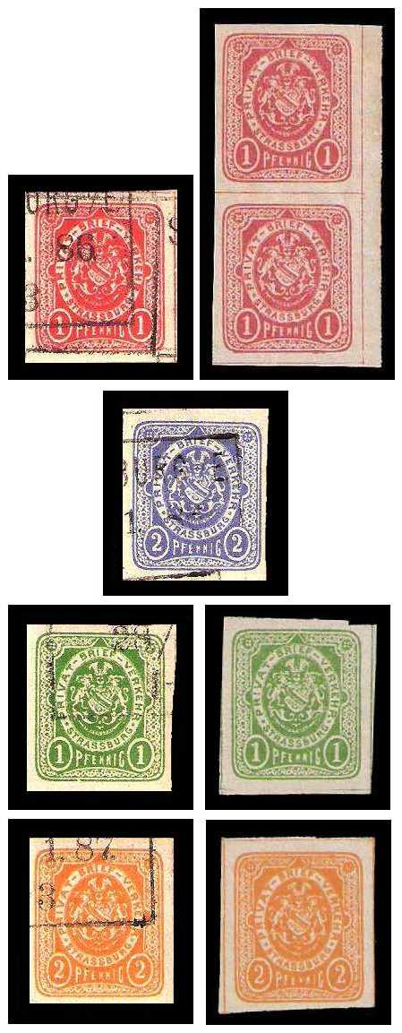 11./12.1886 Germany Private Mail Straßburg Mi A 1/4 collection 01