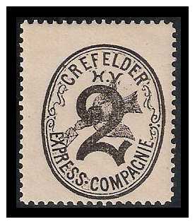 15.11.1886 Germany Private Mail Krefeld Mi B 6/8
