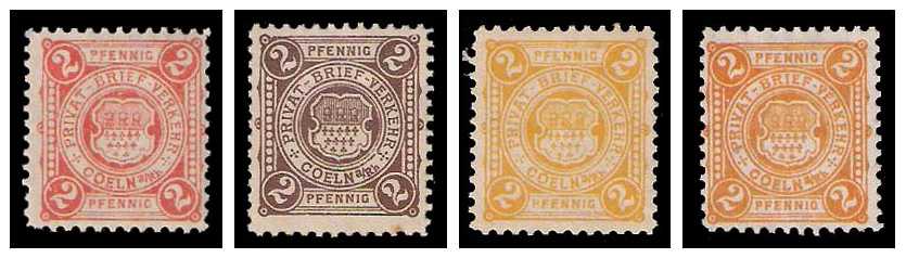 12.1886/1887 Germany Private Mail Köln a.Rh. Mi B 3/5