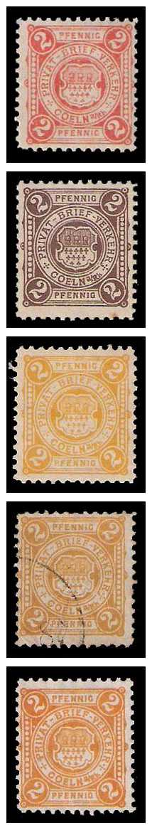 12.1886/1887 Germany Private Mail Köln a.Rh. Mi B 3/5 collection 01