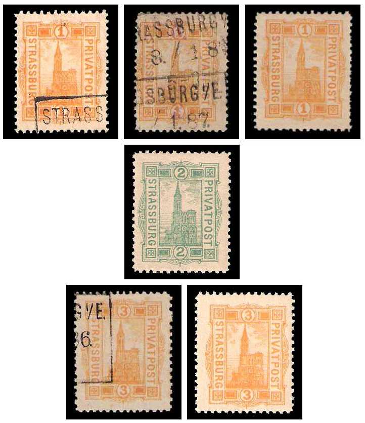 12.1886/2.1887 Germany Private Mail Straßburg Mi A 5/6 & 10/11 collection 01